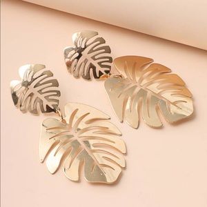 LARGE GOLDEN PALM LEAVES EARRINGS